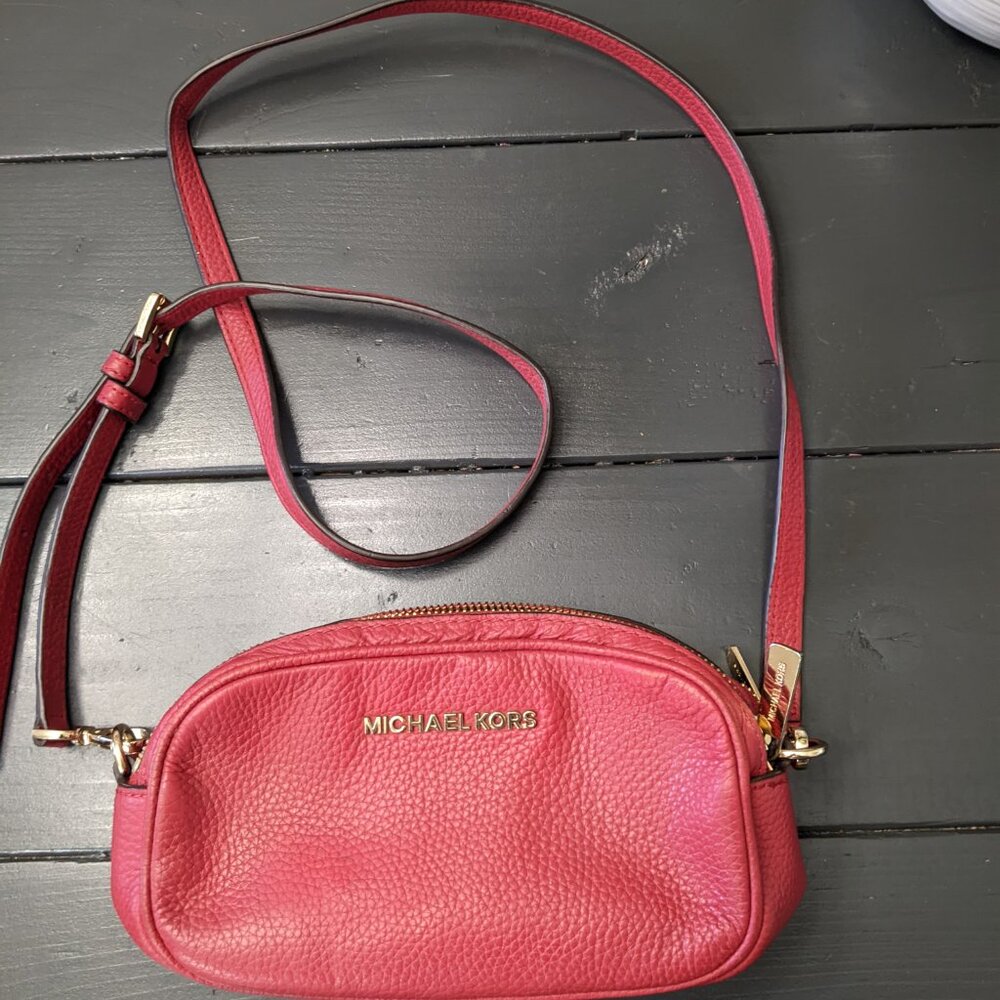 Vintage Michael Kors Red Leather Crossbody Bag